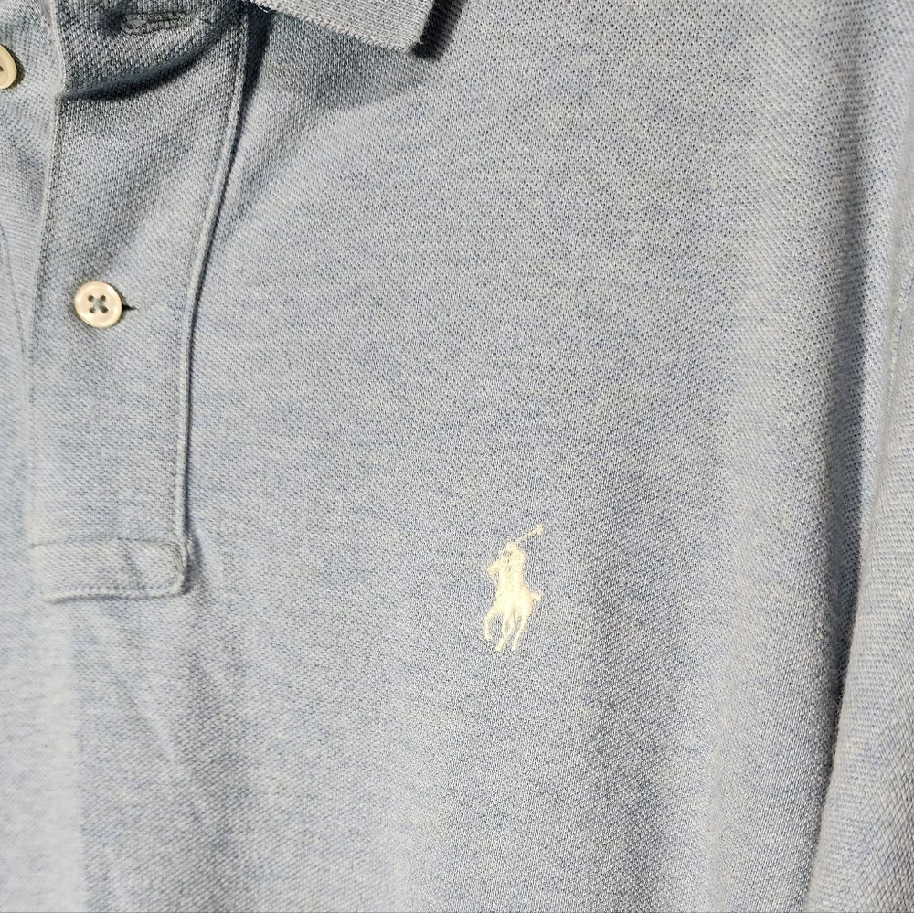 Vintage Ralph Lauren Light Blue  100% Cotton Polo Shirt Men's Large Used